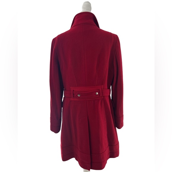 Fleet Street Red Wool Midi Driving Coat - Picture 11 of 16
